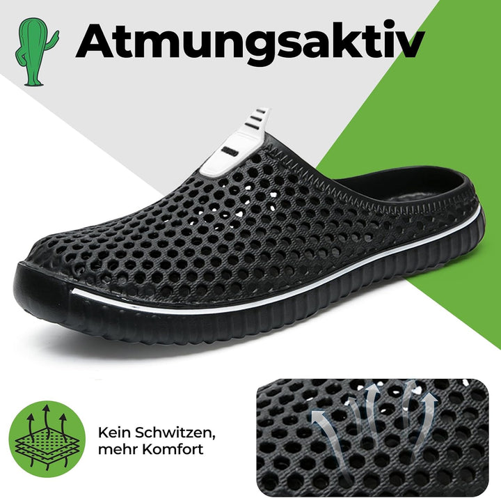SAGUARO Clogs Pantoletten Herren Damen Sommer Atmungsaktiv Hausschuhe Gartenschuh Beach Slipper Gr.3