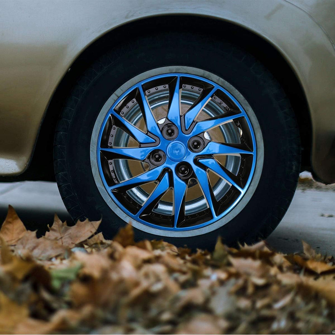 BESPORTBLE 14 Zoll Fallnabenabdeckung für Autonabenabdeckung Auto Refit Zubehör- 1 Stück(Blau Schwar