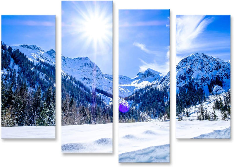 Bild Bilder auf Leinwand Berge im Dorf Pertisau in Österreich im Winter Wandbild, Poster, Leinwandbi