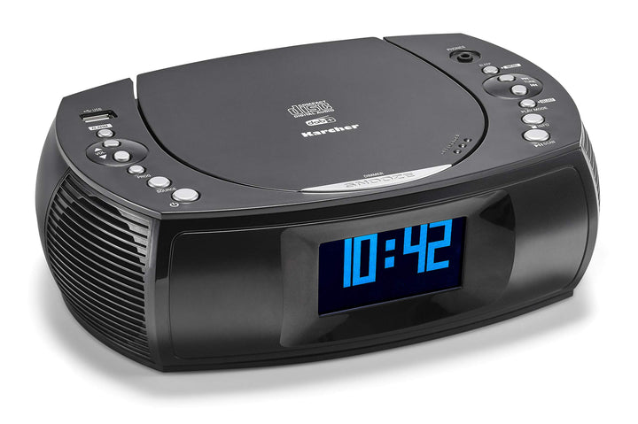 Karcher UR 1309D - Digitaler Radiowecker mit MP3 / CD-Player und DAB plus Radio, Wecker mit zwei ein
