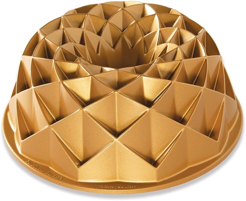 Nordic Ware Backform - Gugelhupf - Napfkuchen " Jubilee " in Gold mit filigranem Design für echte Ba