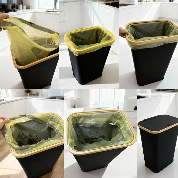 Gelber Sack Ständer 80L – für 62×90 cm Gelbe Säcke – Mülleimer mit Deckel - Müllsackständer für Gelb