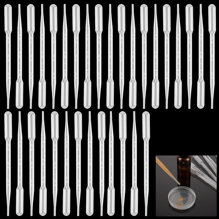 MUXHEL 500 Stück Pipetten, 3ML Pipetten Plastik, Pipette Kinder transparente, Transferpipetten Einwe