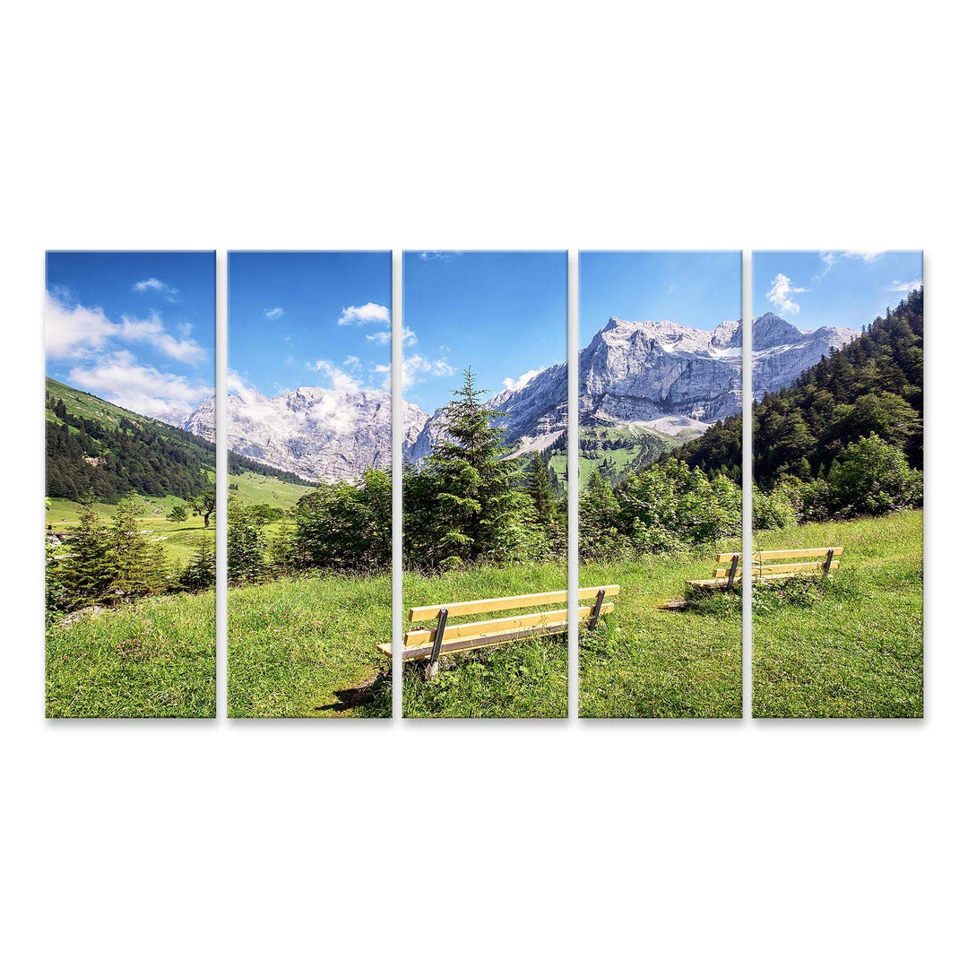 islandburner Bild auf Leinwand Karwendelgebirge Österreich Alpen Bilder Wandbilder Poster Leinwand 1