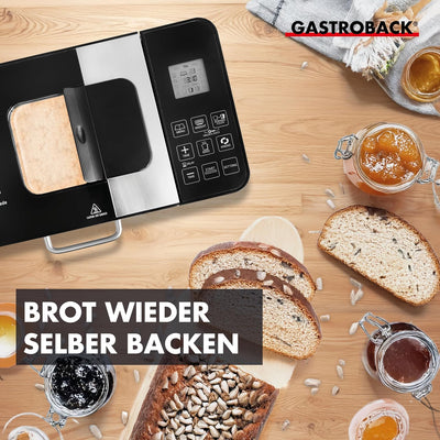 Gastroback 42823 Design Brotbackautomat Advanced, Edelstahl Brotbackmaschine 18 Programme, automatis