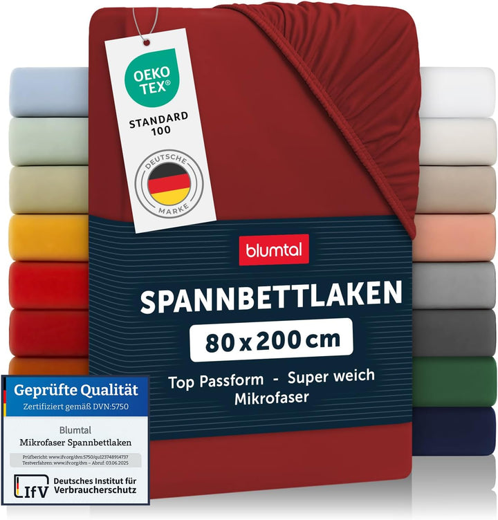 Blumtal® Spannbettlaken 80x200 2er Pack - Spannbettlaken Microfaser - Oekotex zertifiziertes Bettlak
