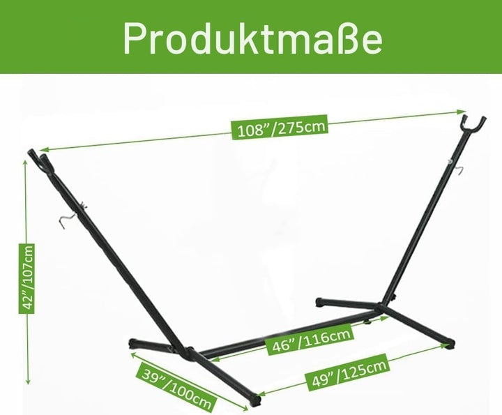Goutime 2,6m Doppelhängematte mit Ständer, 250 kg Tragfähigkeit, inklusive tragbarer Tragetasche, pe