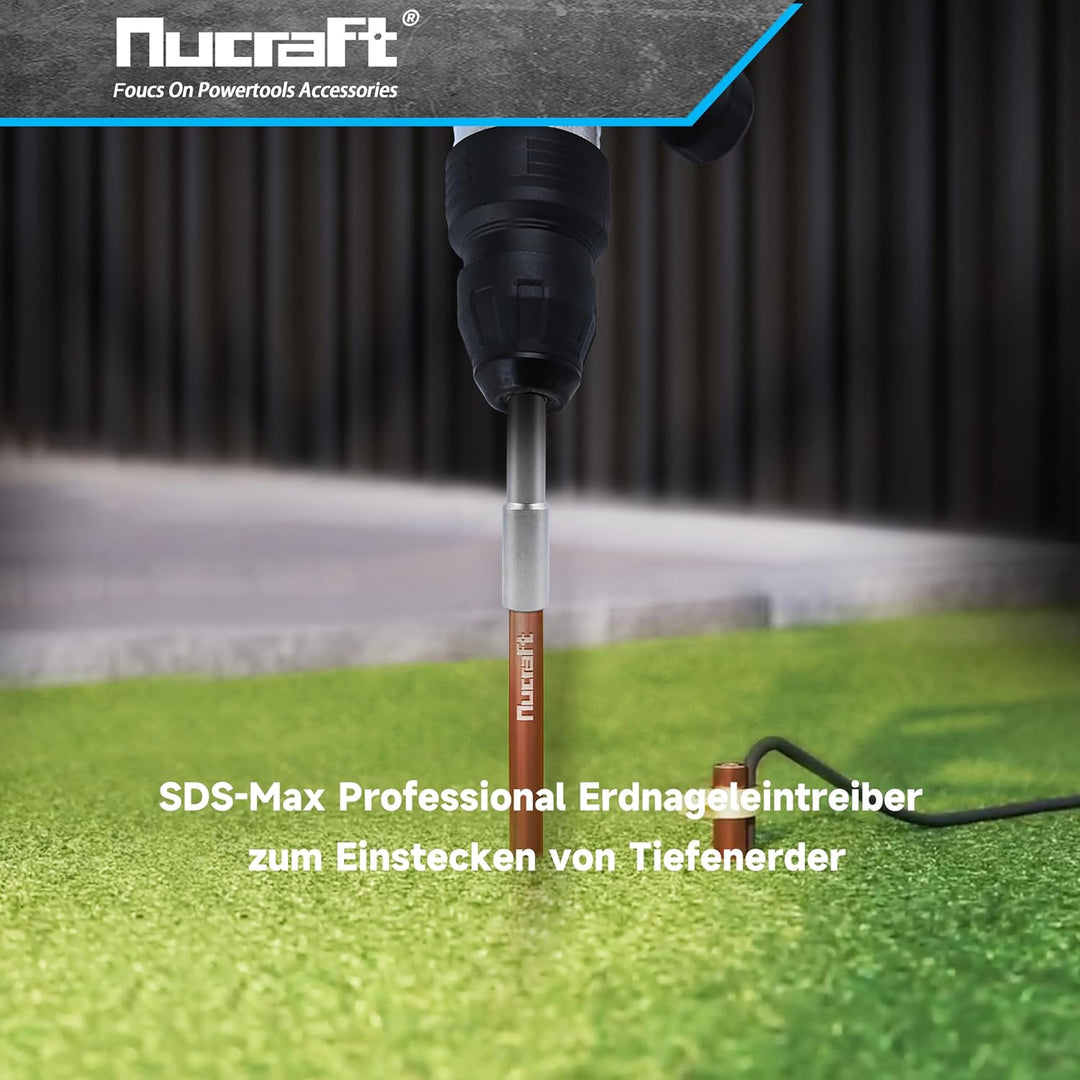 Nucraft SDS-MAX Professional Erdnageleintreiber zum Einstecken von Tiefenerder Erder Erdung Staberde