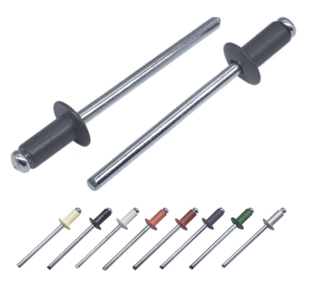 (1000 Stück) Lackierte Blindnieten 4,0 x 8 mm, Kuppelkopf, DIN 7337, Aluminiumniete und Stahldorn, P