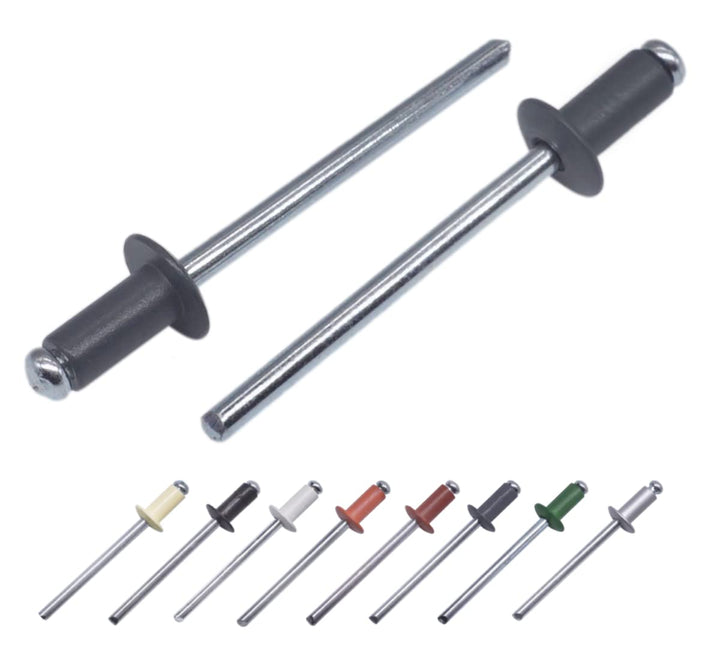 (1000 Stück) Lackierte Blindnieten 4,0 x 8 mm, Kuppelkopf, DIN 7337, Aluminiumniete und Stahldorn, P