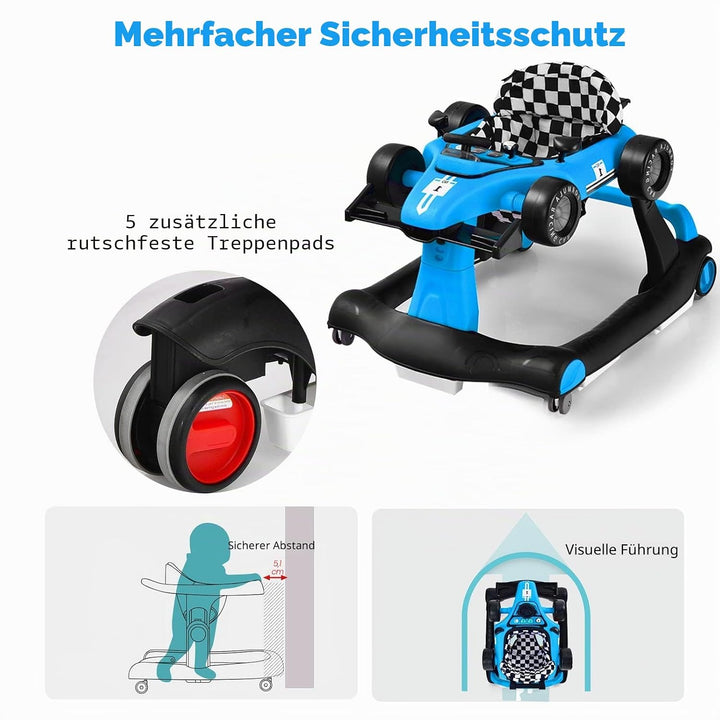 LIFEZEAL Lauflernhilfe Baby Höhenverstellbar &amp; Klappbar, 3 in 1 Babywalker, Baby Gehfrei ab 6 Monate