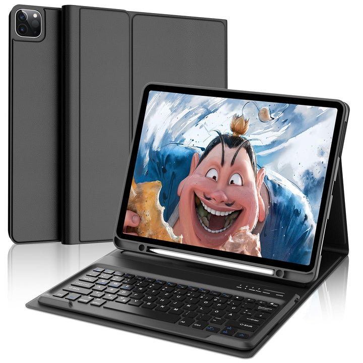 Tastatur Hülle für iPad Pro 12,9 (6/5/4/3 Gen), Deutsches QWERTZ, Magnetisch Abnehmbarer Bluetooth T