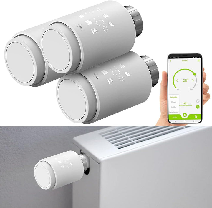 revolt Funkthermostat: 3er-Set programmierbare Heizkörper-Thermostate mit Bluetooth und App (Heizkör
