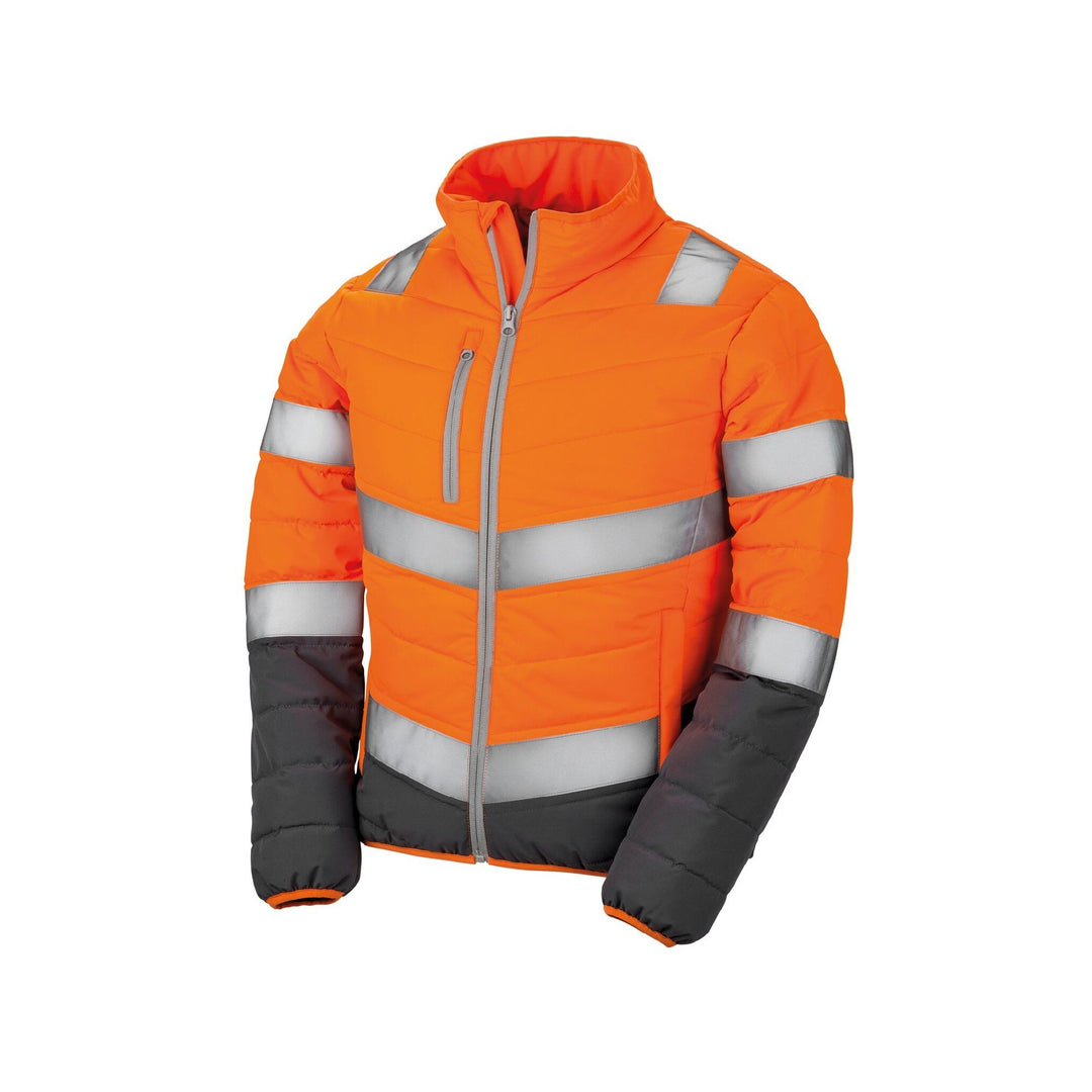 Result Safeguard Damen Warnjacke, leicht gepolstert (XL) (Neonorange/Grau), XL Fluoreszierendes Oran