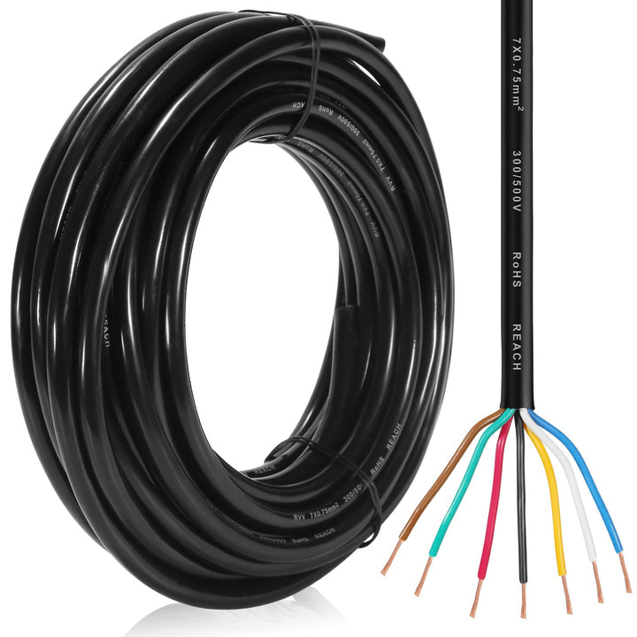 7 Adriges Anhängerkabel KFZ Kabel 10M, Fahrzeugkabel 7 adrig für Anhänger Beleuchtung Rücklichter, 7