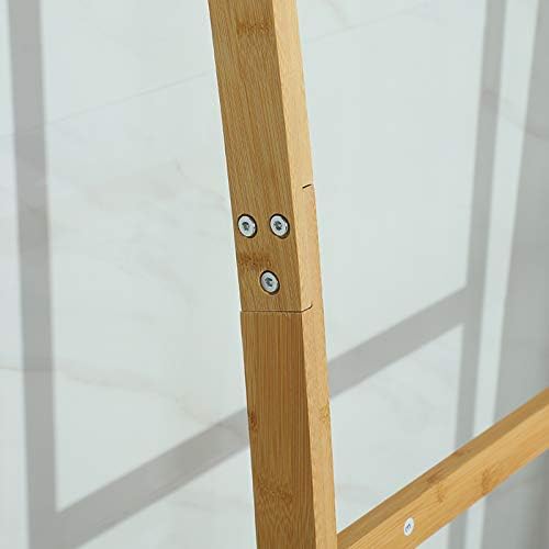 Handtuchleiter Handtuchhalter Bambus 4 Stangen Kleiderständer für Badezimmer Wohnzimmer