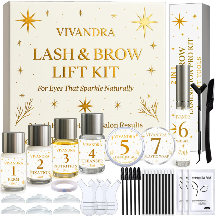 2-in-1 Wimpernlifting & Augenbrauen Lifting Set, Professionelles Brow Lamination Kit für Dichtere Br