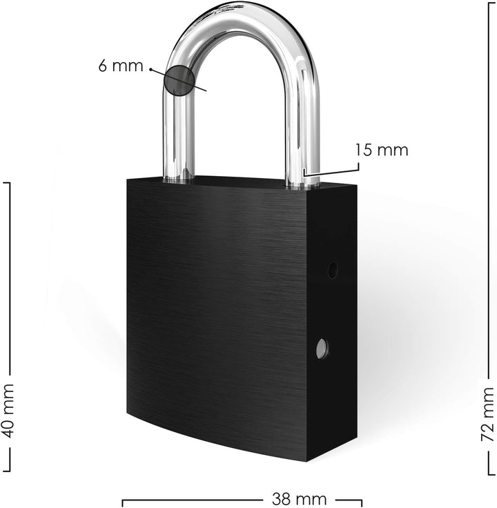 LIEBESSCHLOSS-FACTORY Liebes-Schloss Schwarz mit Laser-Gravur und Schlüssel, gratis Geschenkbox uvm.
