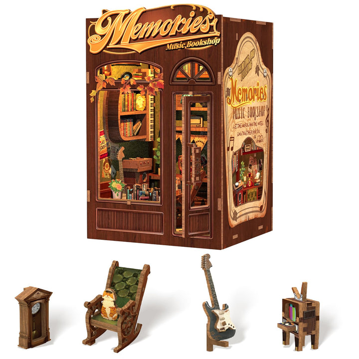 CUTEBEE Book Nook Kits for Adults - DIY Puppenhaus Miniatur mit LED-Licht, Holz Elegant & Ornate Sty