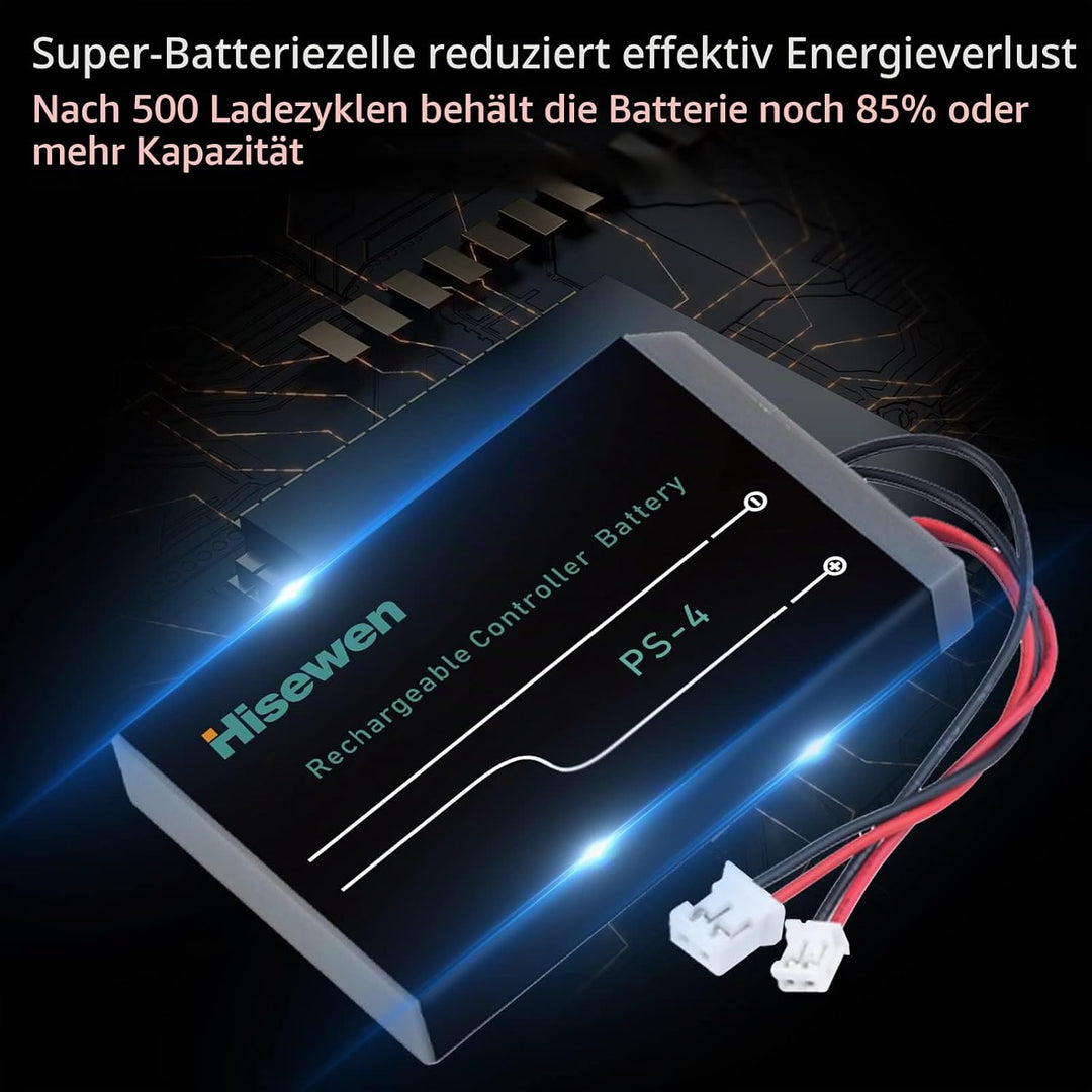 PS4 Controller Akku, Hisewen 2Pack 2000mAh PS4Pro LIP1522 KCR1410 Akkus für Sony Playstation 4 Duals