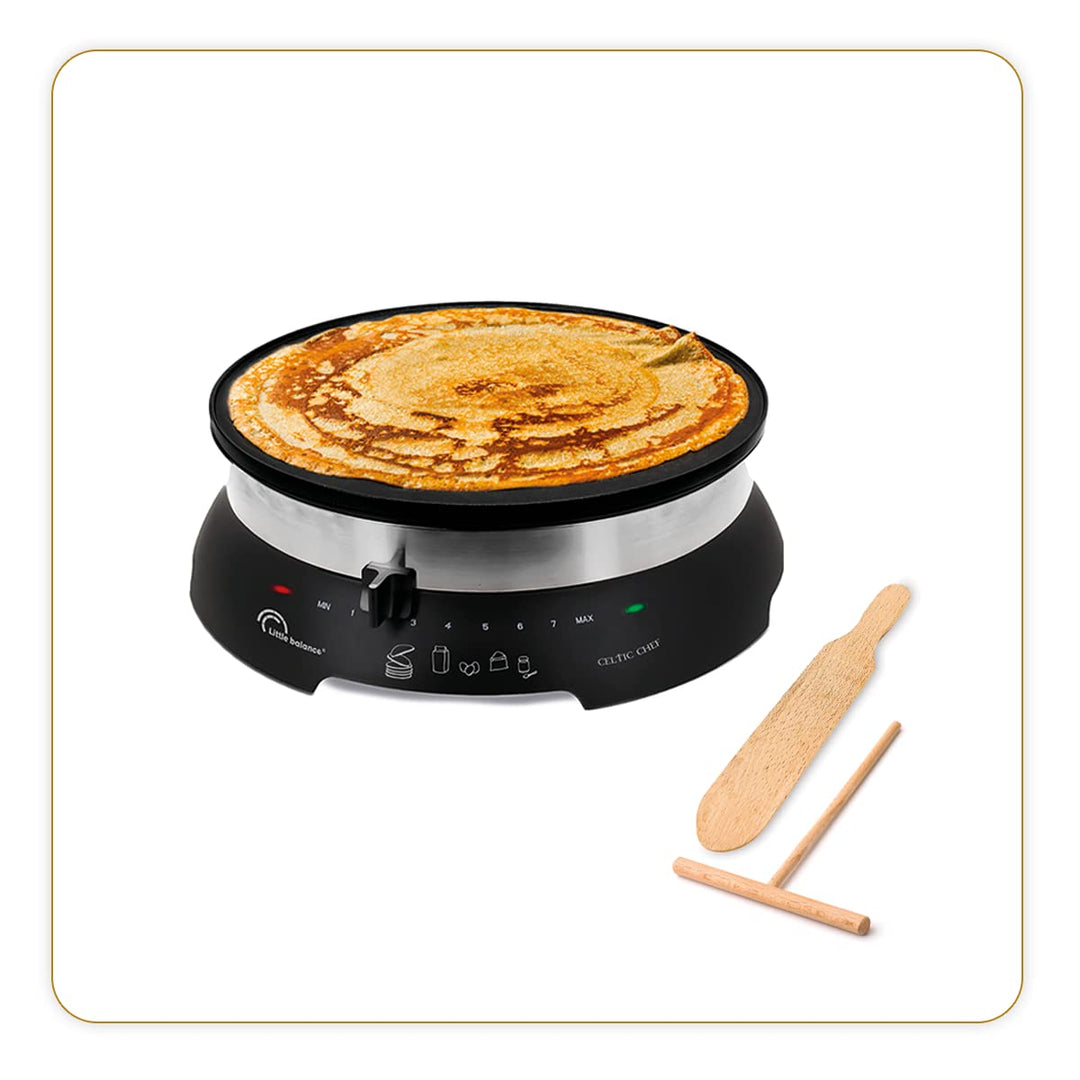 LITTLE BALANCE 8538 Celtic Chef Crêpes-Pfanne 3 in 1 Crêpes-Pfanne, Pfannkuchen, Plancha, XXL-Platte