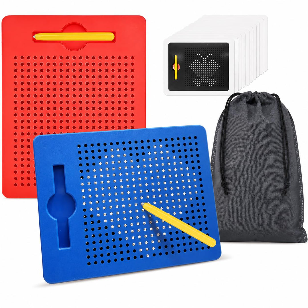 2 Stück Magnetische Zeichentafel, Stahlkugel Magnetspiel mit magnetischem Stift, Zaubertafel, Pädago
