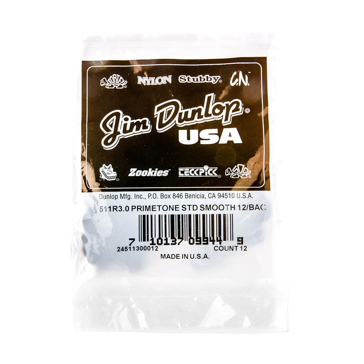 Médiators Jim Dunlop 3,00mm Primetone Standard 3,00mm sachet de 12 Sachet de 12 3,00mm, Sachet de 12