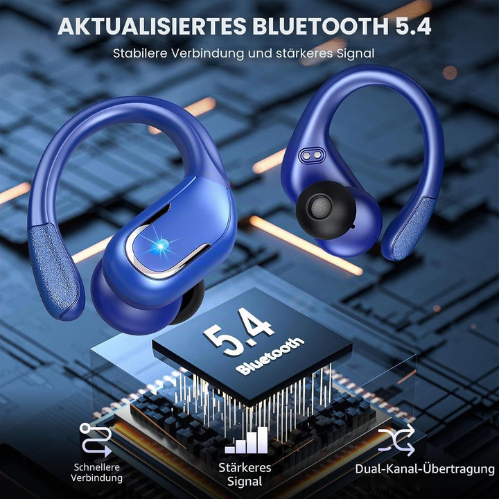 Bluetooth Kopfhörer Sport, In Ear Kopfhörer Bluetooth 5.4 mit 3D Bass HiFi-Stereo, 75Std 4 ENC Noise