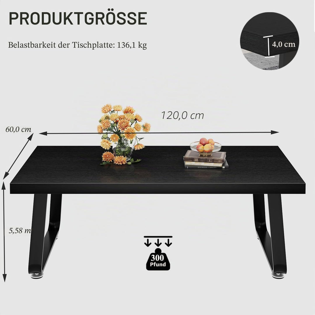 HSH Couchtisch, Wohnzimmertisch Tisch aus Metallgestell, Kaffeetisch für Wohnzimmer, Teetisch aus Ho