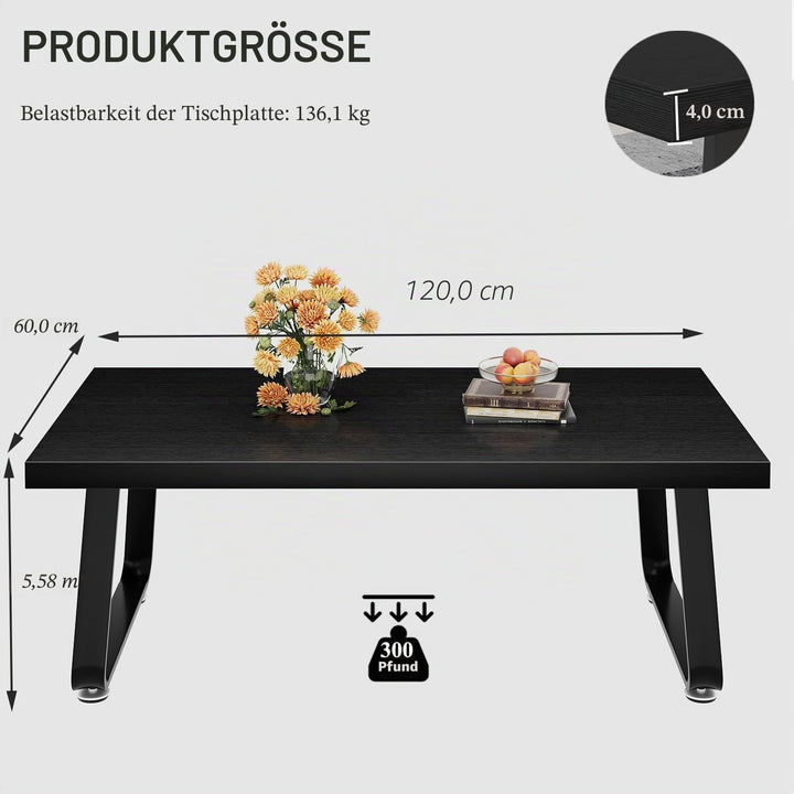 HSH Couchtisch, Wohnzimmertisch Tisch aus Metallgestell, Kaffeetisch für Wohnzimmer, Teetisch aus Ho