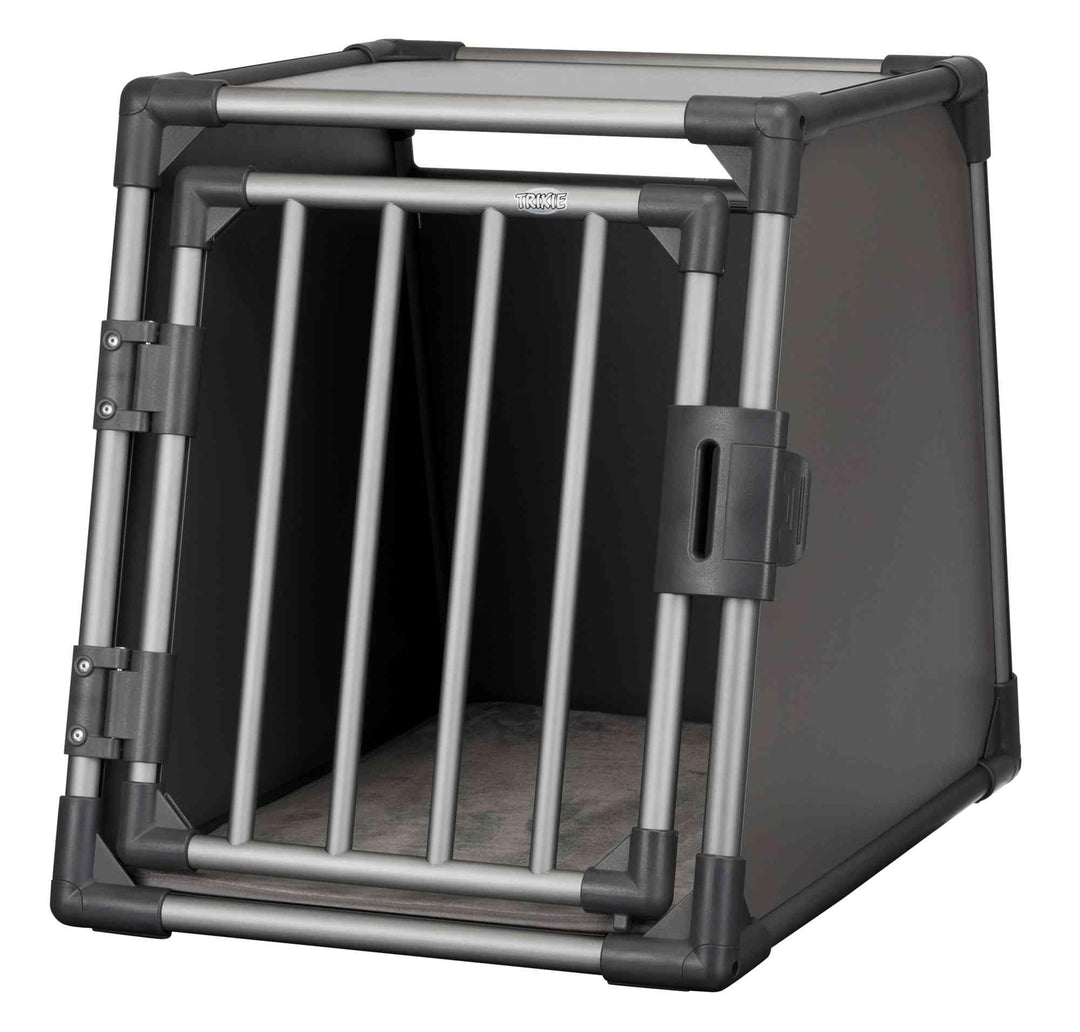 TRIXIE Hunde-Transportbox, Aluminium, M: 55 x 61 x 74 cm, grafit, stabil und geräuscharm, rutschfest