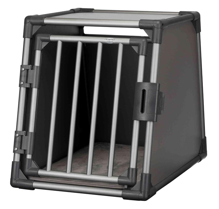 TRIXIE Hunde-Transportbox, Aluminium, M: 55 x 61 x 74 cm, grafit, stabil und geräuscharm, rutschfest