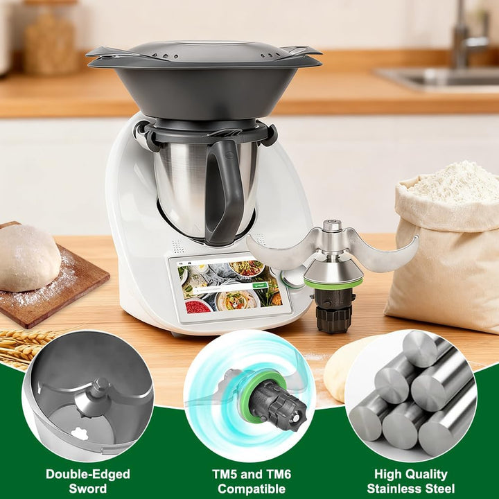 Teigmesser für Thermomix TM6 TM5, Ersatzteile Teigmischmesser für Thermomix, Edelstahl Teigmischmess