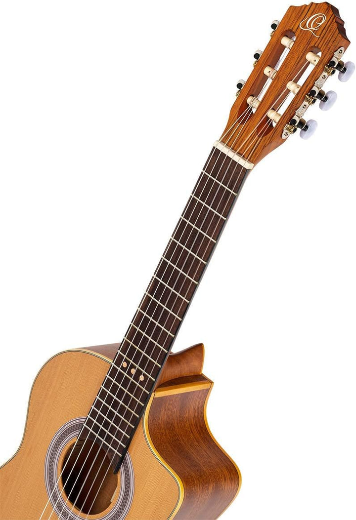 Ortega Guitars Konzertgitarre Requinto Series - deep body - inklusive Gigbag - Massives Zedernholz /