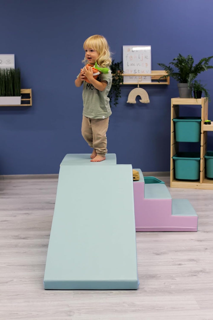 IGLU SOFT PLAY Mega Fun Slider Schaumstoffbausteine Treppe und Rutsche Set XXL für Kinder ab 2 Jarhe