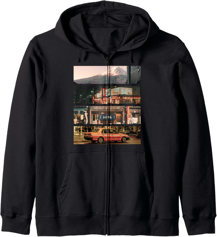 Ästhetischer Stil Vaporwave Japan 80er 90er Tokyo Osaka Kapuzenjacke
