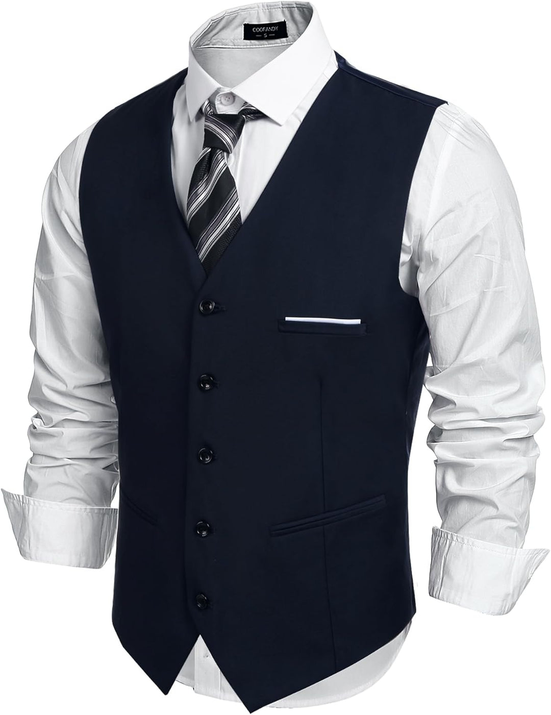 COOFANDY Herren Anzugweste Anzug V-Ausschnitt Formale Hochzeit Klassische Slim fit Elegant Westen Bu