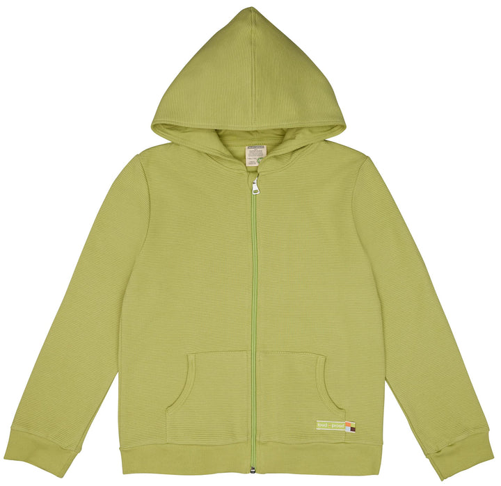 loud + proud Unisex Kinder Kapuzenjacke Rippenstruktur, GOTS Zertifiziert Tierdruck Print 98-104 Avo
