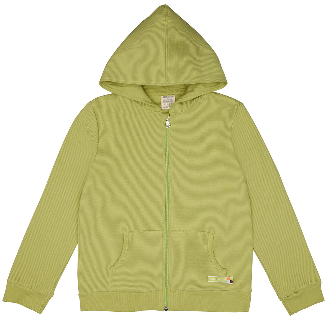 loud + proud Unisex Kinder Kapuzenjacke Rippenstruktur, GOTS Zertifiziert Tierdruck Print 86-92 Avoc