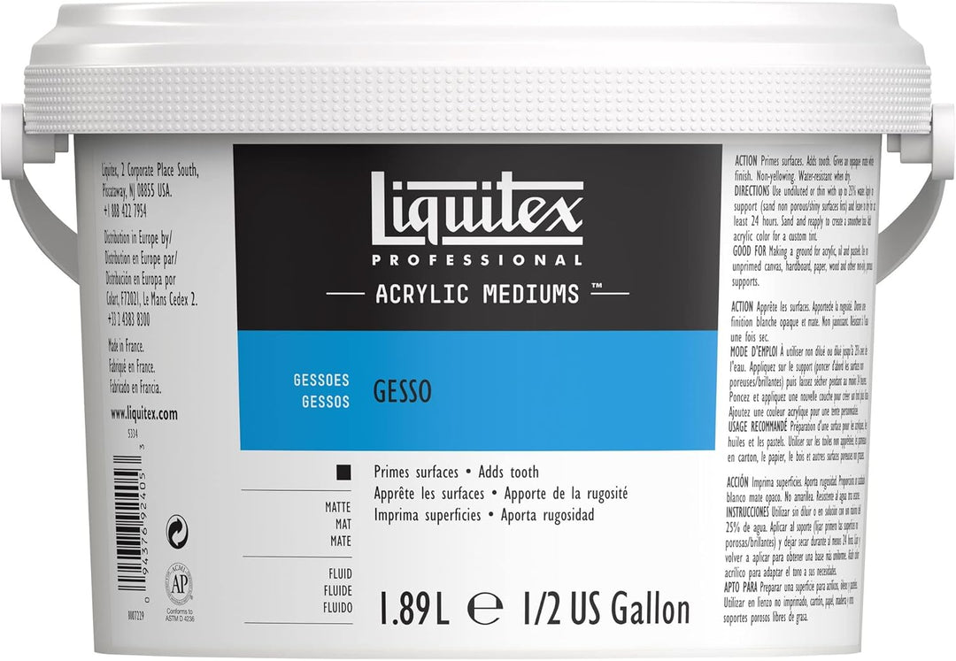 Liquitex 5334 Professional Gesso, Grundierung für Acrylfarben, Licht und Alterungsbeständiger Primer