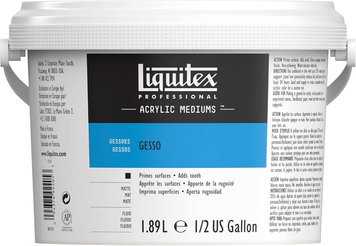 Liquitex 5334 Professional Gesso, Grundierung für Acrylfarben, Licht und Alterungsbeständiger Primer