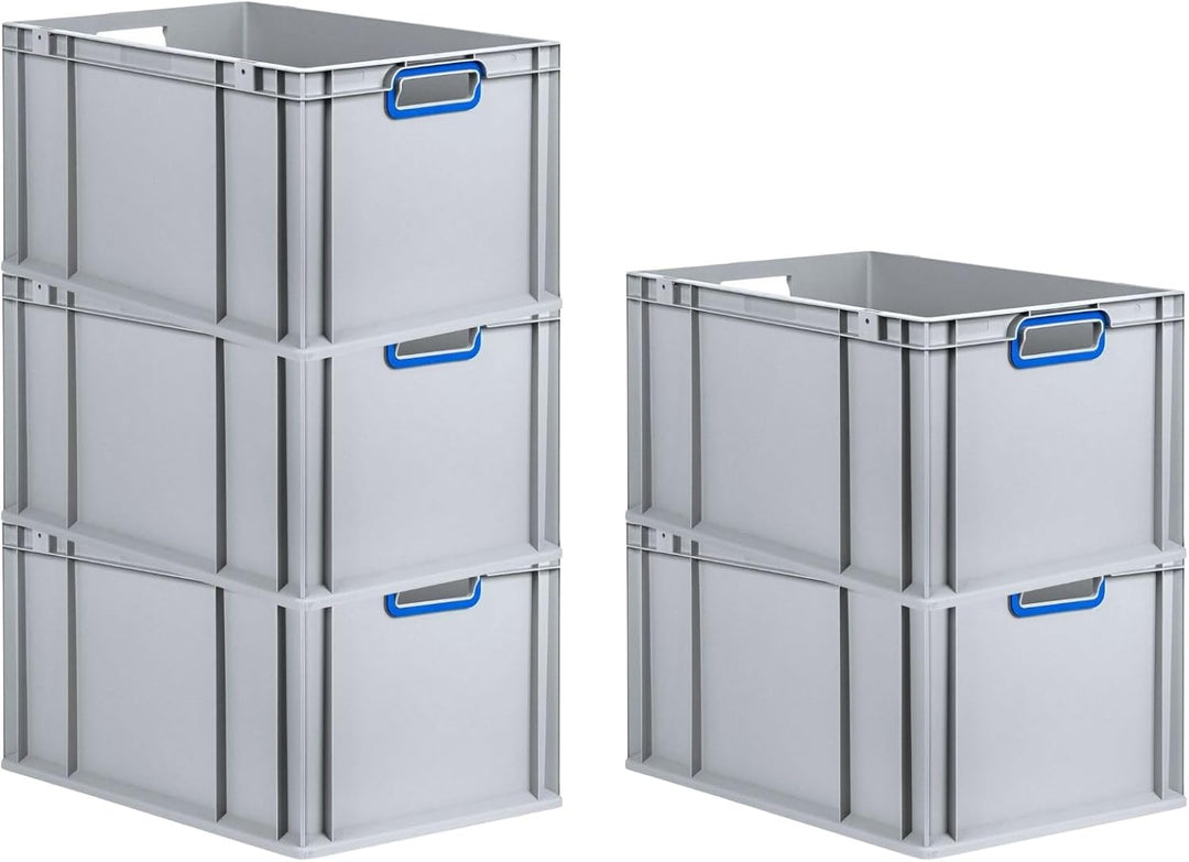 SuperSparSet 10x Eurobox NextGen Color | HxBxT 32x40x60cm | 65 Liter | Griffe blau offen | Verstärkt