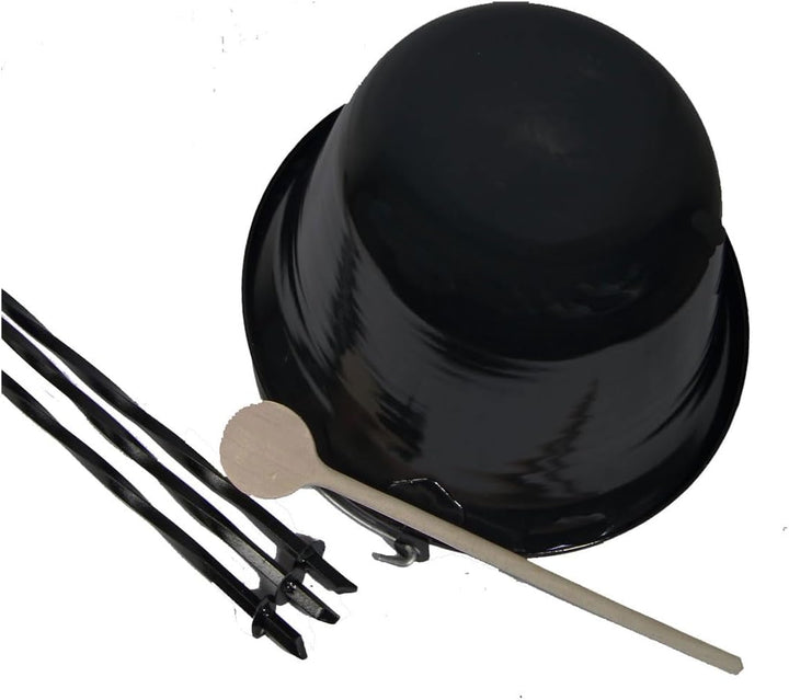 troph-e-shop Set Ungarischer Gulaschkessel Emaille 10 Liter + Dreibein 1,0 m + Kochlöffel Suppenkess