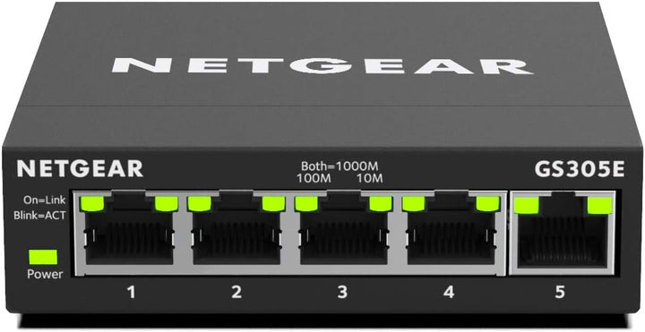 Netgear GS305E Managed Switch 5 Port Gigabit Ethernet LAN Switch Plus (Plug-and-Play, Netzwerk Switc