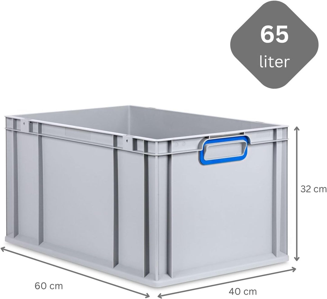 SuperSparSet 3x Eurobox NextGen Color mit Auflagedeckel & Schiebeschnappverschlüsse, HxBxT 32x40x60c