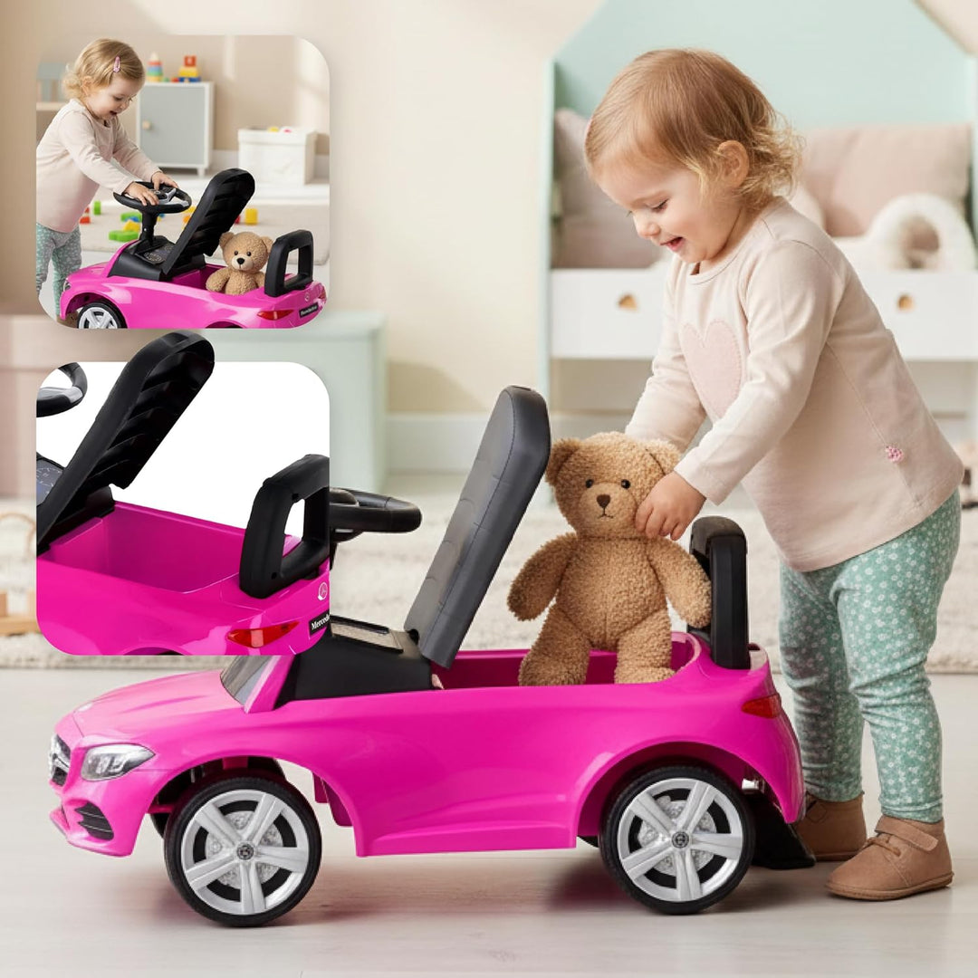 sun baby Rutschauto ab 1 Jahr Mercedes C-Class, Kinderfahrzeug für Jungen und Mädchen mit Audio-Lenk