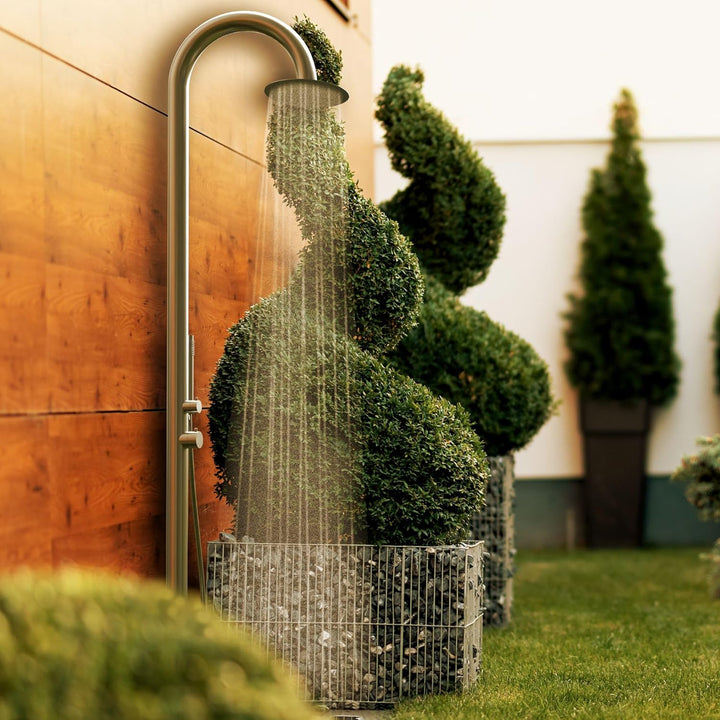 Four & More Designer Gartendusche Aussendusche Pooldusche Regendusche Duschsäule Dusche aus gebürste