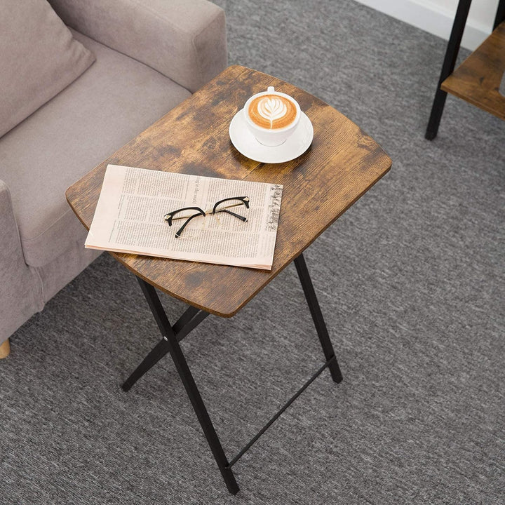 HOOBRO Beistelltisch Klappbar, Kleiner Sofatisch, Tablett Tisch, Kaffeetisch TV Tray im Industriesti