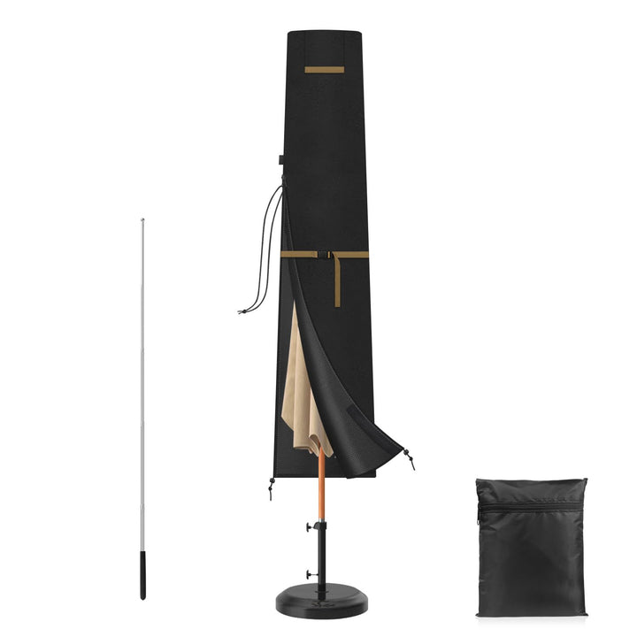 VANSHEIM Abdeckhaube für Sonnenschirme bis 300 cm - Wasserdichte Schutzhülle für Ampelschirme - Oxfo