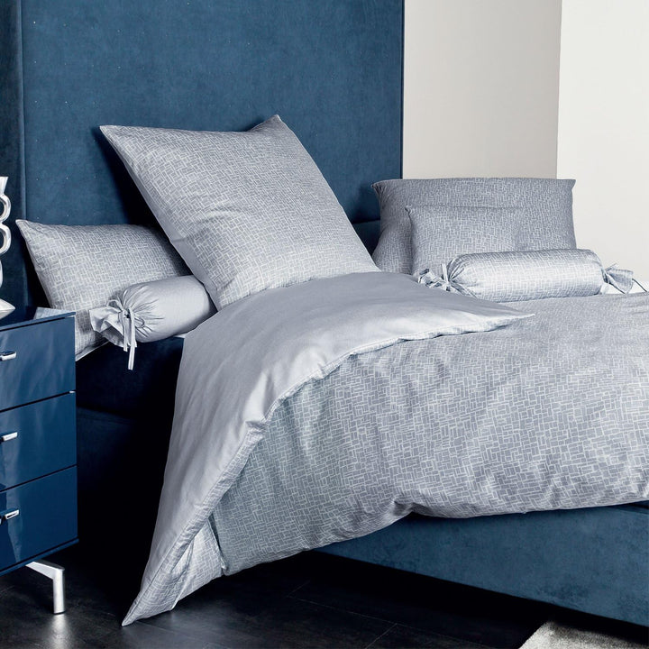 Janine Bettwäsche MESSINA 43029, Gr. 155x220 cm, Fb. 02 kreideblau, Mako-Satin